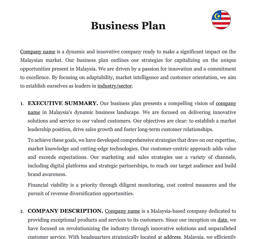 Business Plan Malaysia
