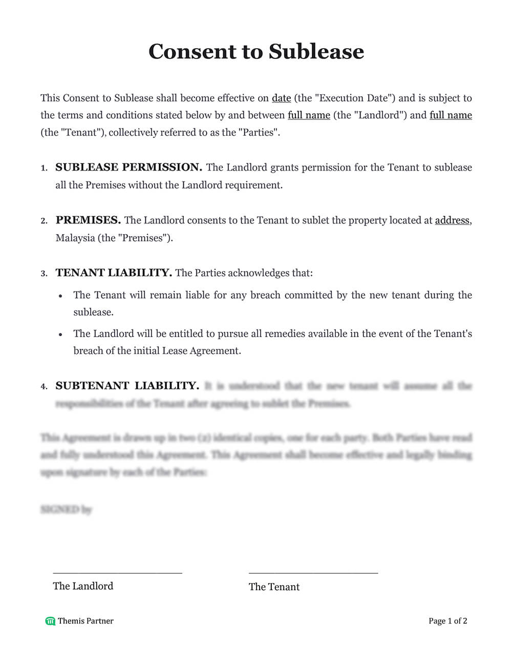 Consent to sublease letter template