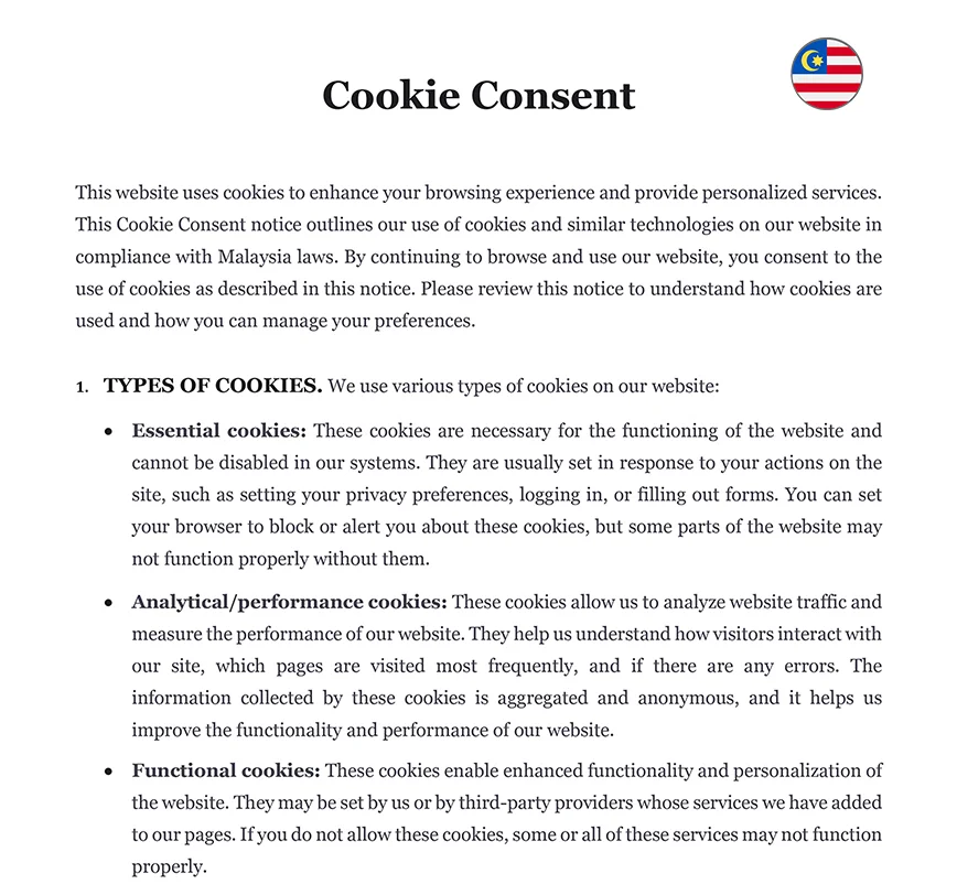 Cookie consent Malaysia