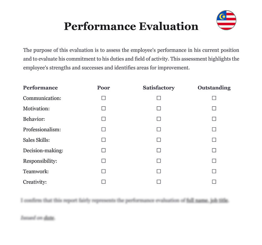Employee performance evaluation Malaysia