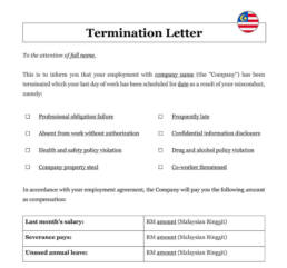 Employment termination letter Malaysia