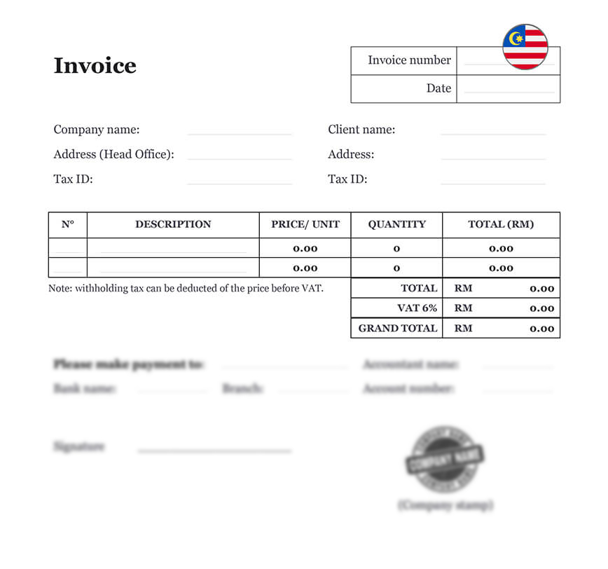 Invoice form Malaysia