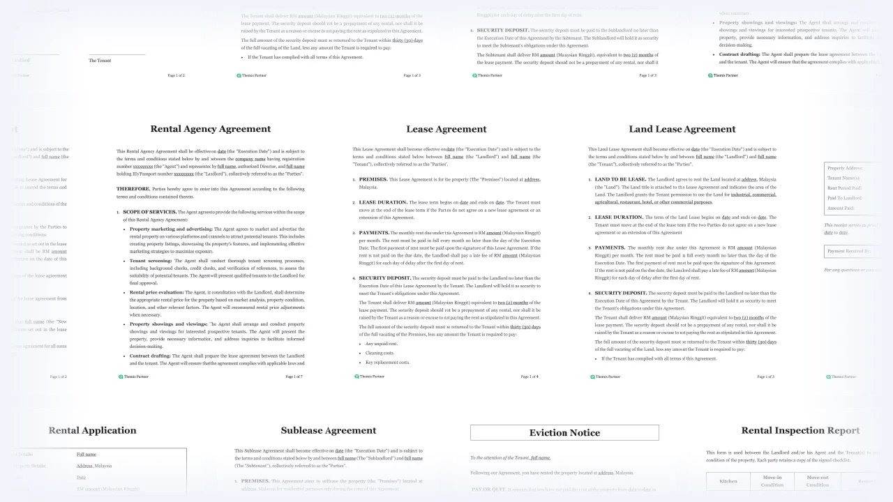 Landlord document templates