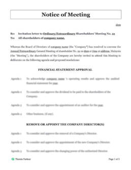 Notice of meeting template