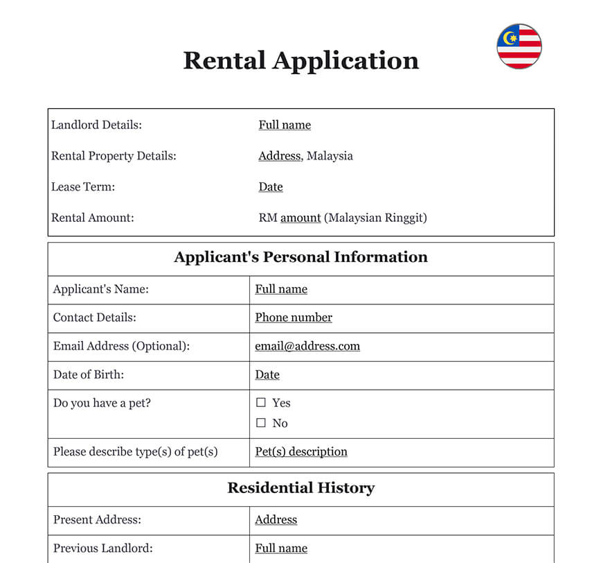 Rental application Malaysia